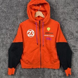 Nike Air Jordan Moto Race Team Fleece Jacket Sweater Orange Hoodie Wmns Medium